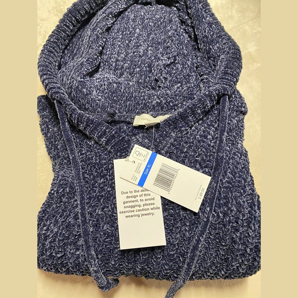 Comfy, Cozy Loose-Knit Sweater with Hood (NWT)